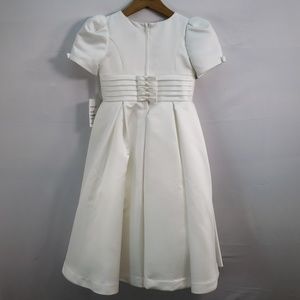 Us Angels Dresses - US ANGELS SHORT SLEEVE IVORY SATIN DRESS Us Angels Dresses - US ANGELS SHORT SLEEVE IVORY SATIN DRESS